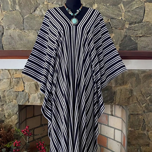 Vestido Caftán Boho con Cuello en V, Estampado Vintage, de Rayón, Talla Única, Corte Holgado y Fluido, Ropa de Playa para Mujer - Product Image 1