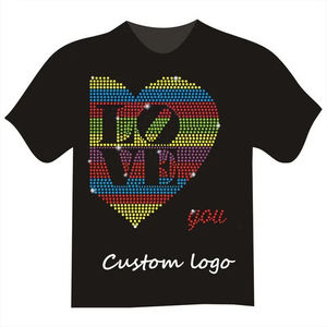 T-shirt pour homme à manches courtes avec strass, décoré de diamants, streetwear, tee-shirt décontracté d'été, vente en gros - Product Image 3