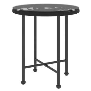 Mesa de Comedor Compacta de Acero Negro con Características de Bistro Resistentes a los Rayos UV para Uso en Exteriores - Product Image 2