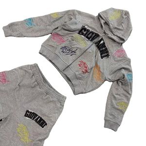 Ensemble de survêtement unisexe Fizay Enterprises pour homme, style streetwear, en polaire, avec sweat à capuche zippé et pantalon de survêtement ample, imprimé effet acide - Product Image 4