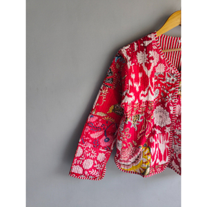 Chaqueta acolchada de algodón con estampado floral para mujer, cárdigan con cuello en V, ropa exterior informal transpirable, regalo para ella - Product Image 2