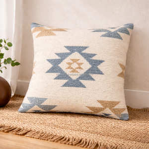 Olive Green Kilim <b>Throw</b> <b>Pillow</b> Cover with Tribal Sunburst Pattern for Mediterranean Boho & Rustic Interiors - Product Image 3