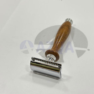Rasoir de sécurité à double tranchant avec manche en bois de qualité supérieure, rasoir manuel classique en acier inoxydable pour hommes - Product Image 6