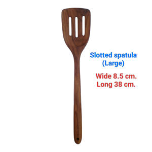 Grande spatule de cuisine en bois 100% écologique fabriquée en bois de teck, le bois le plus durable, sans danger pour les aliments, légère - Product Image 3