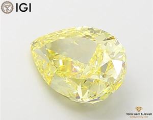 Diamant de laboratoire cultivé CVD de couleur jaune vif fantaisie, clarté VVS2, taille poire de 3,00 carats avec certificat IGI pour bague de fiançailles haut de gamme - Product Image 3
