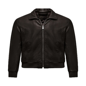 Men's Winter Leather <b>Jacket</b> Heated Reversible Design Waterproof Windproof Quick Dry Wool <b>Lined</b> Zipper Closure Multiple Front - Product Image 1