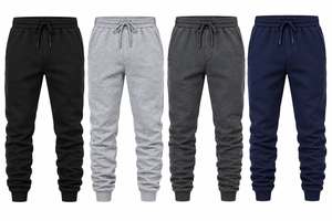 Pantalones Deportivos de Algodón para Hombre, Color Sólido, con Cordón, Estilo Casual, Largos, con Bolsillos Laterales, para Otoño, Corte Regular - Product Image 1