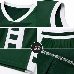Ensemble de maillot de basket-ball vert pour homme, sans manches, col en V, imprimé par transfert thermique, respirant, coupe classique, nom de l'équipe 23, toutes saisons, 100% coton - Product Image 5