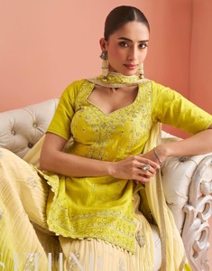 Chinon Free Size Modern Salwar Kameez Stitched Suit with Heavy Embroidery Work for Diwali Wedding & Prom - Product Image 4