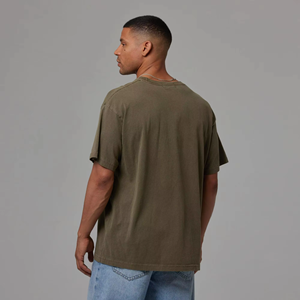 เสื้อยืดเจอร์ซีย์สีพื้นแฟชั่นสำหรับผู้ชาย ไซส์ใหญ่ ผ้าฝ้าย 100% เป็นมิตรกับสิ่งแวดล้อม แห้งเร็ว คอกลม ดีไซน์เรียบง่าย สไตล์ลำลองสมาร์ท ขายส่ง - Product Image 6