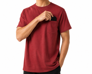 Men's O-Neck Short Sleeve Regular Fit Knitted Casual Jersey <b>T</b>-<b>Shirt</b> Solid Color <b>Pocket</b> Design Premium Quality Breathable - Product Image 2
