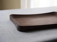 3D Holz-Ablageschale v2 Handgefertigte Ablageschale aus schwarzem Walnussholz mit eleganten Kurven, lebensmittelechtem Tung-Öl-Finish