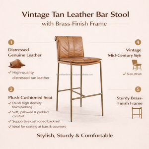 Chaise de comptoir moderne avec hauteur réglable et structure métallique robuste, dotée d'un siège rembourré confortable pour cuisine ou bar - Product Image 3