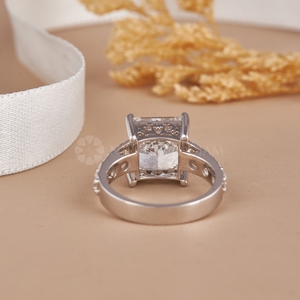 4.0Ct Princess Lab Grown Diamond Solitaire Bague de fiançailles en or massif 10K 14K 18K Cadeau d'anniversaire de mariage - Product Image 3