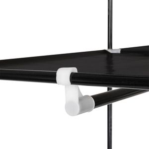 Armadio Portatile Pieghevole in Plastica Nera con Organizzatore a Singolo Ripiano in Tessuto Non Tessuto - Product Image 6