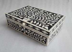 Caja de Joyería Hecha a Mano con Incrustaciones de Hueso y Diseño de Animales Feng Shui, Ecológica, Tamaño Personalizado y Técnica de Tallado de la India - Product Image 5