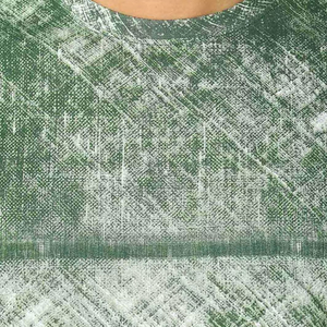 T-shirt à manches courtes imprimé vert pour homme, coupe ajustée, col rond, décontracté, séchage rapide, en polyester tricoté - Product Image 5