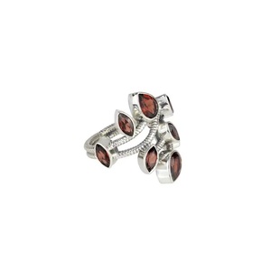 Wholesale 925 Sterling <b>Silver</b> Natural Red <b>Garnet</b> Flower Shape Vintage Bezel Setting for Certified Women's Anniversary <b>Ring</b> Fine - Product Image 5