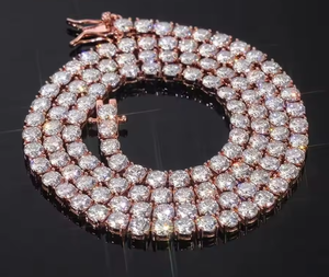 Collar de Cadena Cubana con Moissanita Cuadrada Iced Out, Chapado en Rodio, Plata 925, Gargantilla para Mujer y Hombre, Joyería Hip Hop para Fiesta - Product Image 3