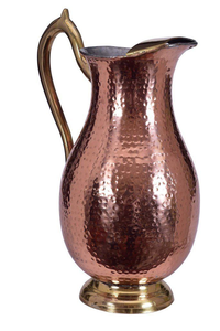 Pichet en cuivre pur avec couvercle, grande taille, fait main, en cuivre massif, carafe à eau artisanale, carafe en cuivre pur - Product Image 5