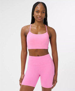 Débardeur court côtelé sans couture pour femme, col rond, sans manches, coupe ajustée, couleur unie, pour yoga et fitness, vente en gros OEM ODM - Product Image 1