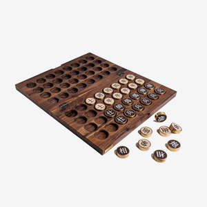 Traditional <b>Wooden</b> Chinese <b>Chess</b> <b>Set</b> Featuring Carved <b>Wooden</b> Board And Distinctive Round Playing Pieces For Strategy & Fun - Product Image 3