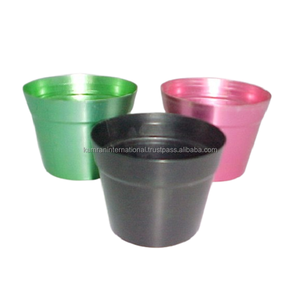 Lot de 2 jardinières design de luxe en métal pour accessoires de plantes florales de jardin et de restaurant - Product Image 2