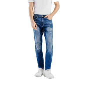 กางเกงยีนส์ผู้ชายทรงตรงเข้ารูปใหม่ล่าสุดกางเกงยีนส์ซักเป็นกรด - Product Image 1