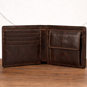 Genuine Leather Bifold <b>Wallet</b> for Men Handmade Tooled Leather <b>Wallet</b> Vintage Slim Card Holder <b>RFID</b> Minimalist <b>Wallet</b> Custom Logo - Product Image 5