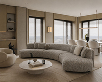 Canapé d'angle modulaire incurvé trois places Aurelius Luxury Organic |   Meubles design rembourrés en mousse pour une vie moderne