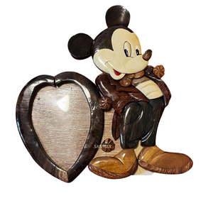 Marco de Fotos de Madera Vintage Hecho a Mano con Intarsia, Recuerdo para Niños de Fábrica Vietnamita, Diseño Personalizado, Regalo Artesanal de Madera - Product Image 4