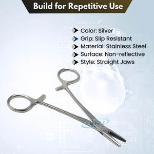 Portaagujas Recto de Acero Inoxidable, Instrumento Quirúrgico Profesional para Médicos y Hospitales - Product Image 3