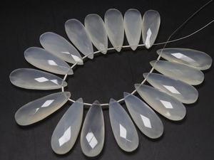 New Arrival White Chalcedony Teardrop Earring Pair Handmade Loose <b>Stone</b> <b>Beads</b> 30X10MM Wholesale Price - Product Image 4