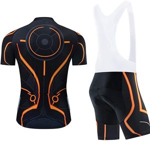 Ensemble de maillot et de short de cyclisme pour homme Noir Orange Design sublimé Respirant Léger Vêtements de cyclisme d'été - Product Image 2