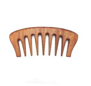 Peigne de poche artisanal intemporel en bois de séquoia – Démêloir naturel à dents larges pour cheveux bouclés, toucher agréable - Product Image 3