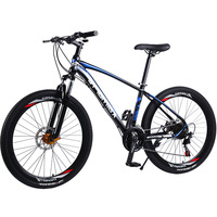 Bicicleta de Montaña con Suspensión Delantera de 24/26 Pulgadas, 30 Velocidades, Frenos de Disco, Cuadro de Acero, MTBGO
