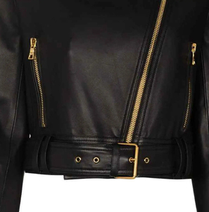 Veste courte en cuir de mouton PU pour femme, style moto, avec fonction de séchage rapide, col montant, manches longues, pour l'hiver - Product Image 6