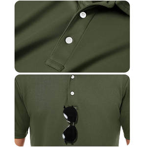 Chemise de golf décontractée pour homme, couleur vert olive, à manches courtes, en mélange polyester/coton, respirante et écologique |   Premium - Product Image 4