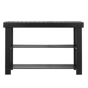 Scarpiera a 3 livelli in bambù con panca, 70 x 29 x 45 cm, organizer da ingresso con accesso frontale, capacità 130 kg - Product Image 1