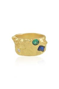 Anillo ajustable chapado en oro de aleación, fabricado en India, con piedra brillante, regalo perfecto para mujeres y adolescentes, disponible para la venta. - Product Image 2