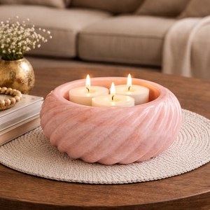 Frutero Decorativo de Ónix Rosa Ecológico de Primera Calidad, Hecho a Mano, para Centro de Mesa, Regalo para Navidad - Product Image 2