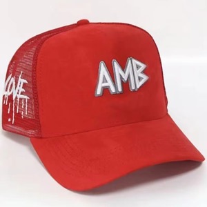 Casquettes de camionneur personnalisées en maille avec logo imprimé par transfert thermique, 5 panneaux, 100 % polyester, tissu courant, unisexe, pour l'extérieur - Product Image 5