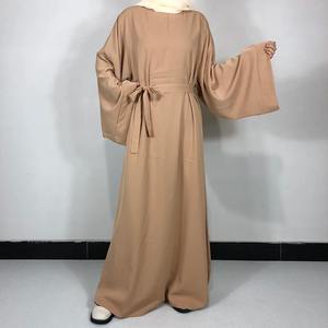 Abaya unie de couleur unie du Royaume-Uni avec ceinture offerte, robe simple et modeste de haute qualité pour femmes musulmanes, vêtements islamiques pour l'Aïd et le Ramadan - Product Image 4
