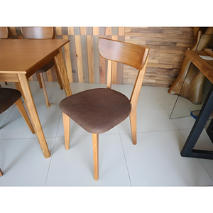 Ensemble de salle à manger rustique moderne en bois, table rectangulaire et 6 chaises, meubles de salon en bois massif - Product Image 2
