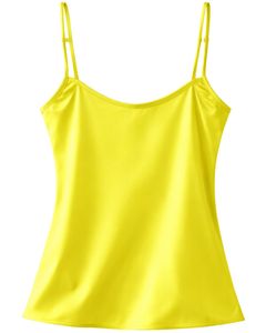 ชุดนอนเซ็กซี่ผ้าซาตินสีเหลืองนีออน แต่งลูกไม้ สายเดี่ยว กางเกงขาสั้น ชุดนอนผู้หญิง ชุดนอนผ้าไหมนุ่มสบายสำหรับฤดูร้อน ชุดลำลองสองชิ้น - Product Image 3