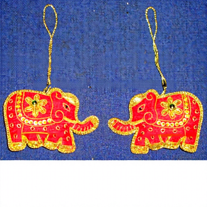 Adornos colgantes para árbol de Navidad con diseño de estrella, bordado de zari plateado y trabajo con cuentas, para usos múltiples. - Product Image 6