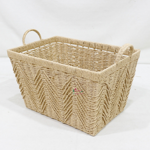 Handmade Eco-Friendly Paper <b>Rope</b> Storage <b>Baskets</b> with Multifunction Design for Home Laundry Storage - Product Image 1