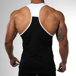 Men's Breathable Plus Size Gym <b>Stringer</b> Tank Top Black Athletic Workout Sleeveless Muscle Fitness <b>Vest</b> OEM Cotton/Spandex - Product Image 4