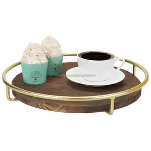 Plateau décoratif de luxe contemporain pour présentation de buffet, dîner, cadeaux de mariage, plateau décoratif avec motif floral - Product Image 6