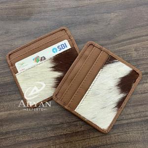 Nouveauté March Expo : Porte-cartes en cuir de vachette véritable à poils, porte-cartes d'identité design, étuis à cartes en gros pour unisexe - Product Image 1